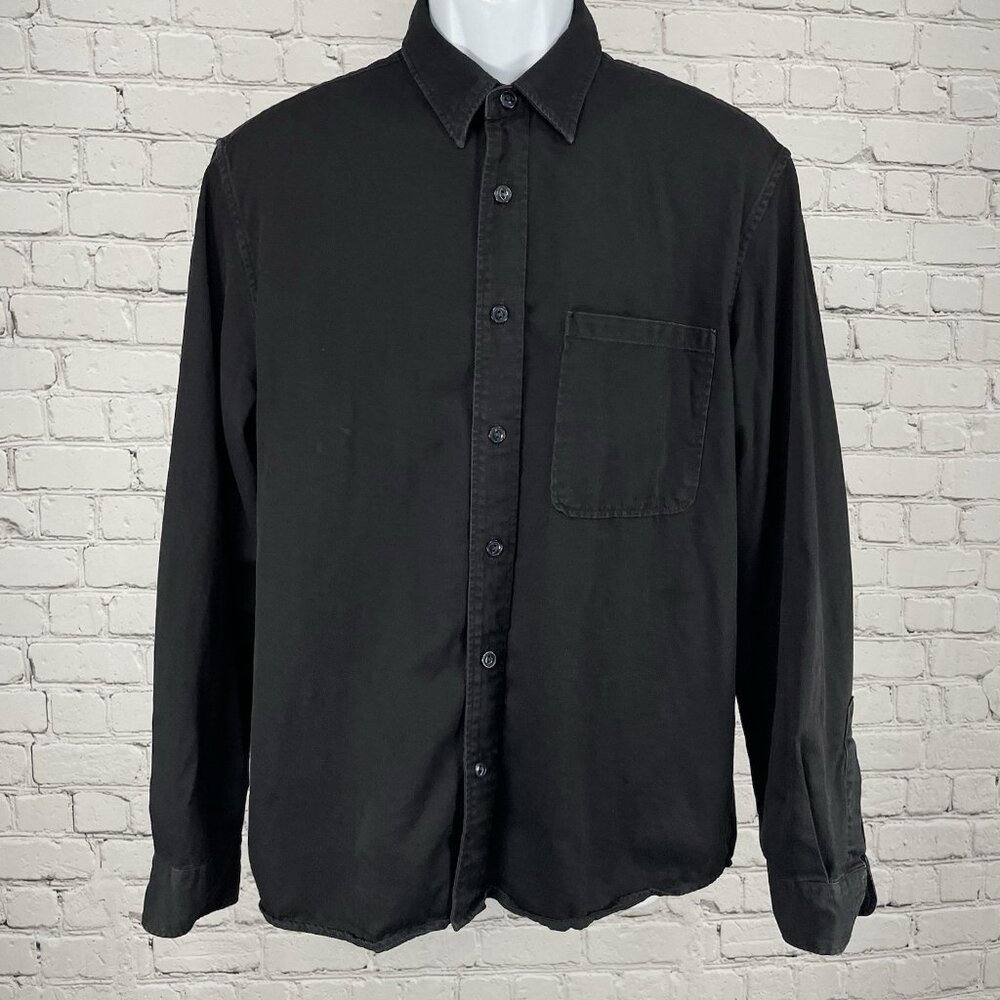 C.O.F. Studio Black Rinsed New Standard Cotton Long Sleeve Button Shirt Italy L